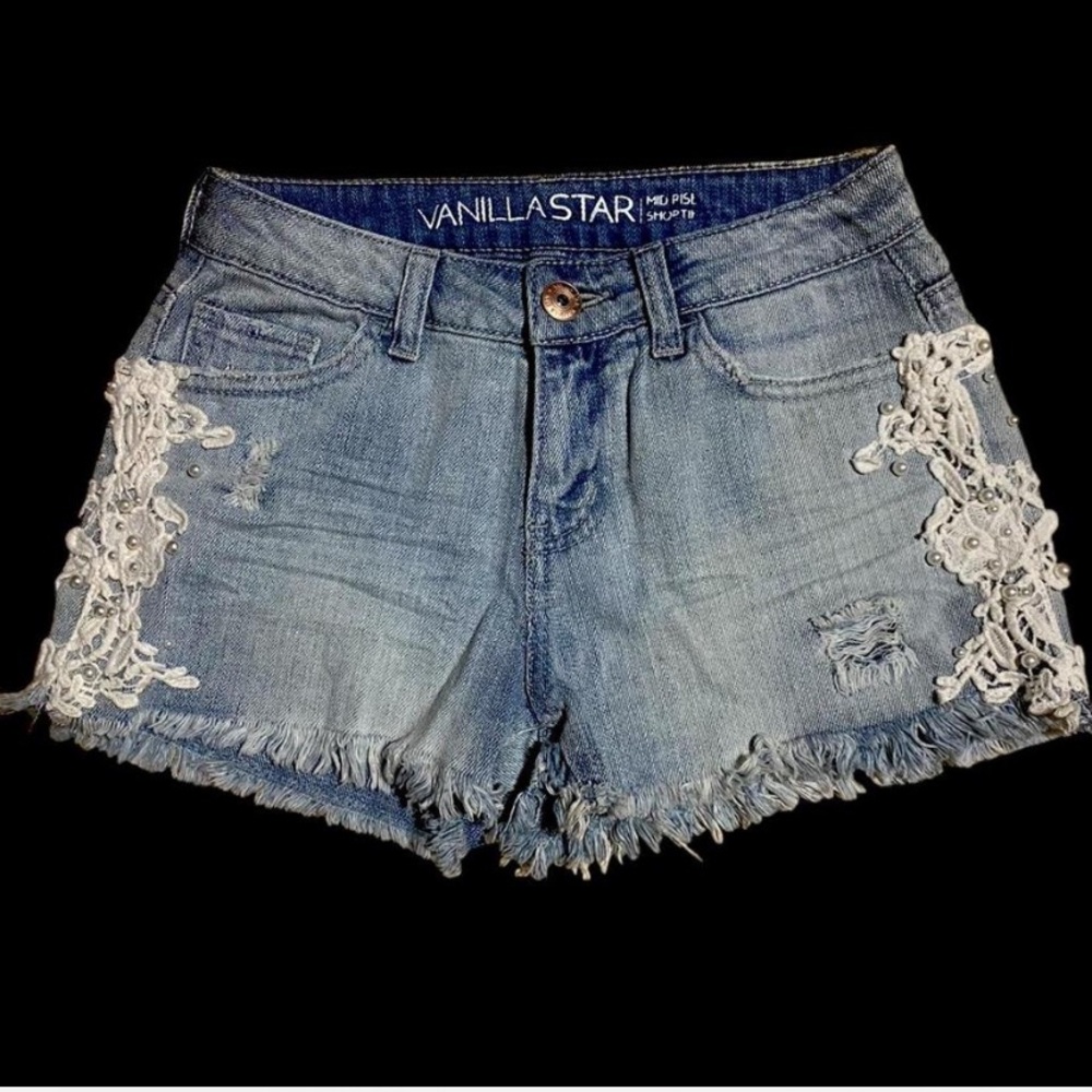 NWOT Vanilla Star ⭐️ y2k rare light wash blue denim shorts  ⭐️